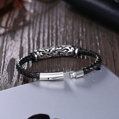 Pulsera de Cuero y Acero Inoxidable Estilo Punk - Image 5