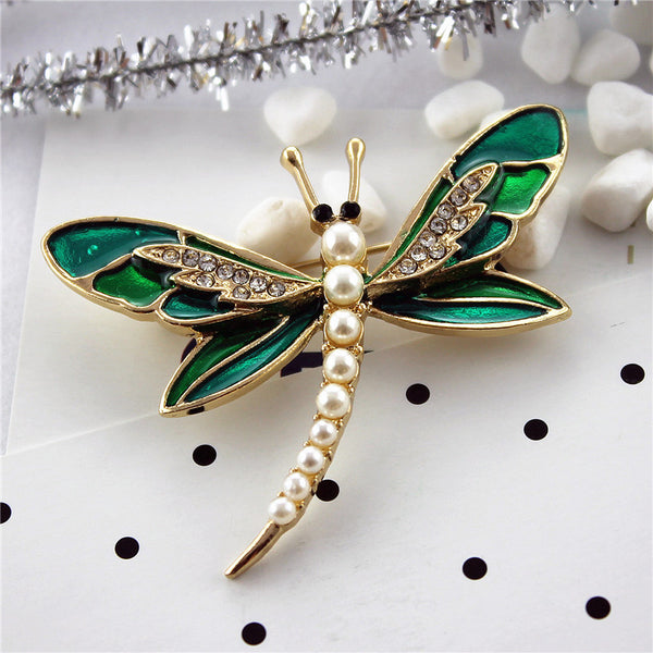 Broche Libélula Verde