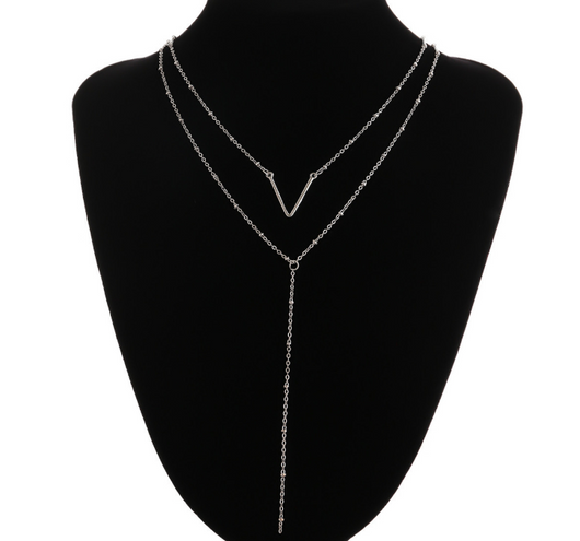Collar Colgante V Vintage con Lentejuelas de Aleación - Gargantilla Multicapa - Image 6