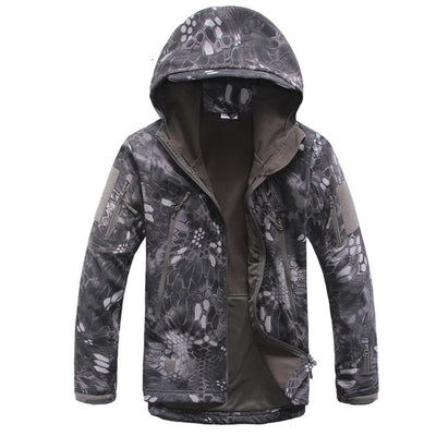 Chaqueta Impermeable Camuflaje Shark Skin con Capucha y Forro Polar - Image 5
