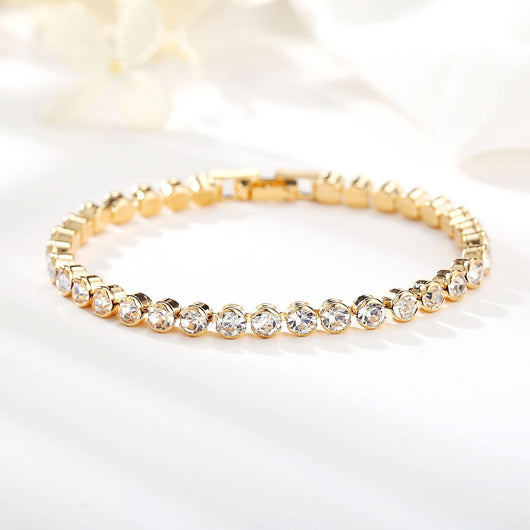 Pulsera de Diamantes en Fila Única con Cristal Romano - Image 3