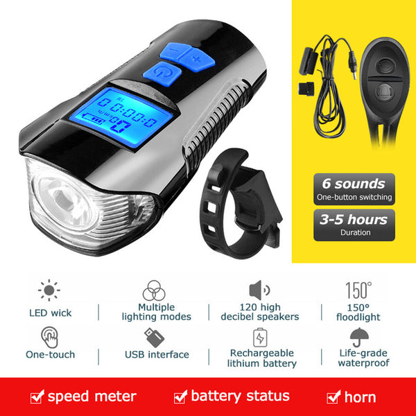 Luz Frontal para Bicicleta Resistente al Agua con Carga USB