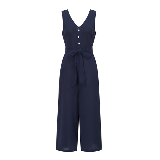Jumpsuit con Escote en V, Halter y Cinturón - Image 37