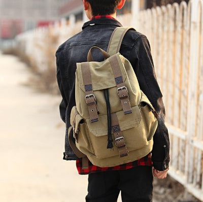 Mochila Retro Canvas Influx - Viajes y Uso Diario Unisex Gran Capacidad - Image 2