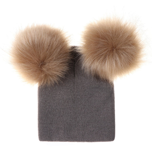 Gorro Infantil Mikkie Fur con Dos Pompones - Gorro de Punto Cálido - Image 2