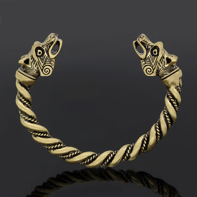 Pulsera Vikinga Nórdica Personalizada para Hombre - Diseño Lobo Celta