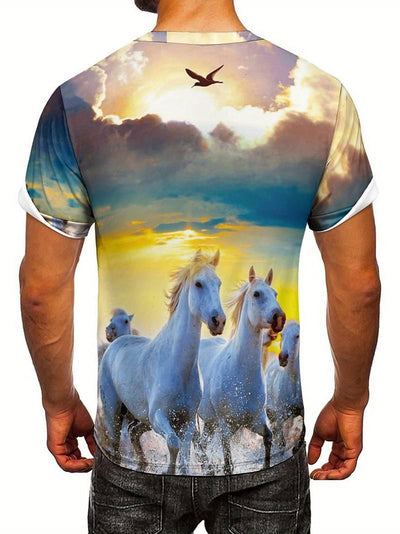 Camiseta Manga Corta con Impresión 3D para Hombre - Image 28