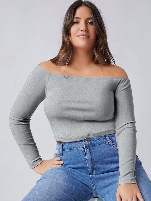 Blusa Elegante Fuera del Hombro Ajustada de Manga Larga para Otoño e Invierno - Image 8