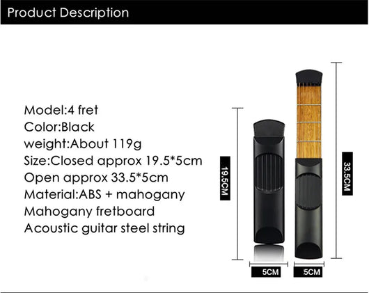 Guitarra de Bolsillo Portátil - Entrenador de Acordes para Práctica de Guitarra Acústica - Image 8