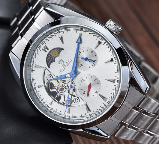 Reloj Automático Tourbillon para Hombre con Fase Lunar y Acero Inoxidable - Image 11