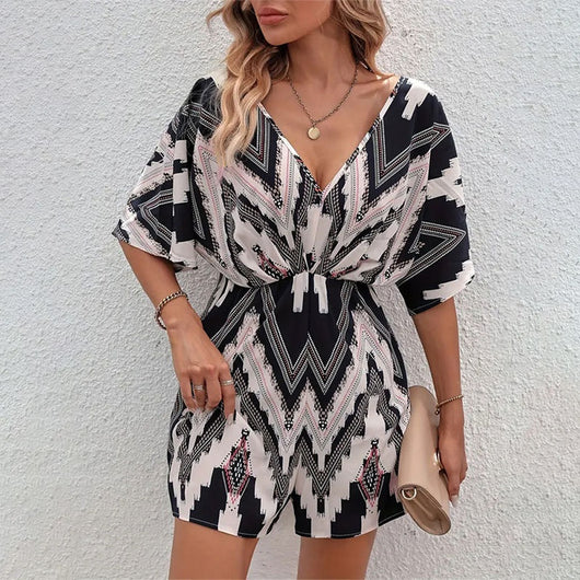 Jumpsuit Estampado Cuello V Manga Suelta y Cómoda - Image 17