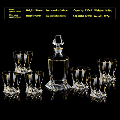 Juego de Copas de Cristal para Whisky y Vino con Detalles Dorados - Image 27