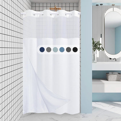 Cortina de Baño Doble Capa con Hebilla Grande - Diseño Liso y Moderno - Image 22