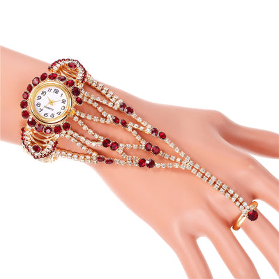 Reloj Pulsera Mujer con Cadena de Diamantes y Garra de Cristal - Image 5