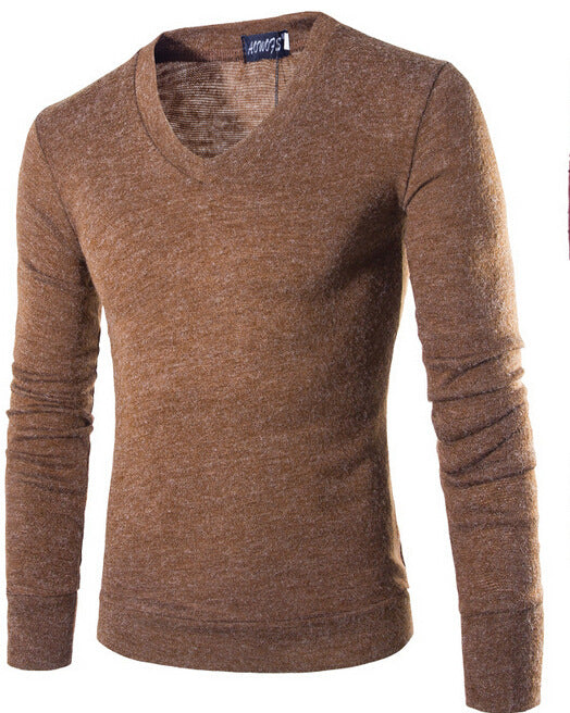 Suéter V-Neck de Felpa de Conejo para Hombre - Diseño Liso Tendencia - Image 12