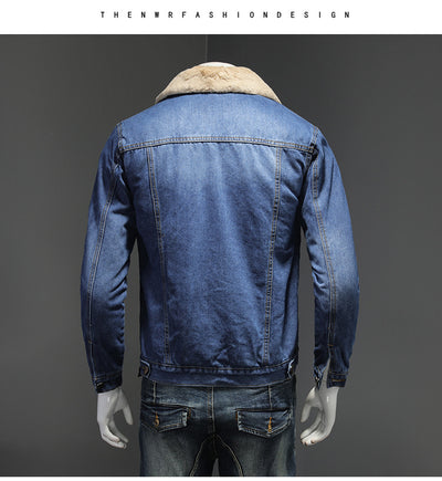 Chaqueta Denim Forrada Gruesa Estilo Japonés para Hombre - Image 12