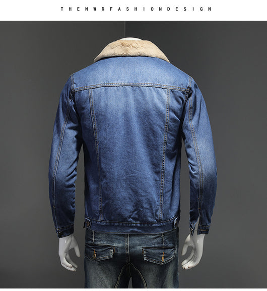 Chaqueta Denim Forrada Gruesa Estilo Japonés para Hombre - Image 12