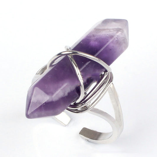 Anillo Hexagonal de Cristal Natural - Image 5