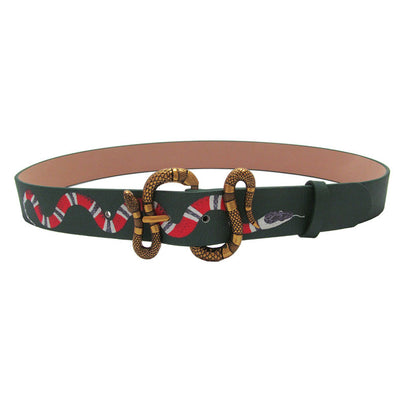Cinturón de Cuero Genuino con Hebilla de Serpiente para Hombre - Image 6
