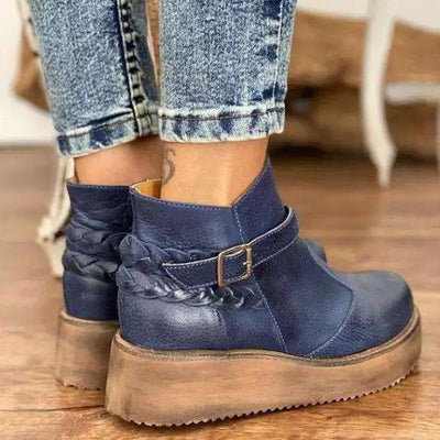 Zapatos de Viscosa para Mujer con Suela Gruesa y Punta Redondeada - Image 4