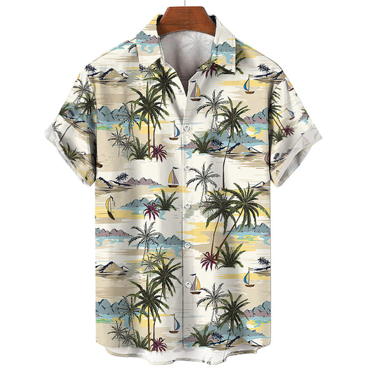 Camisa Vintage de Verano para Hombre Cuello V Talla 5XL - Image 31