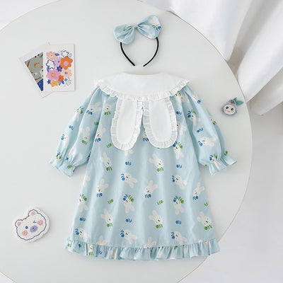 Vestido Enterizo Azul con Mangas Largas para Niñas - Image 18