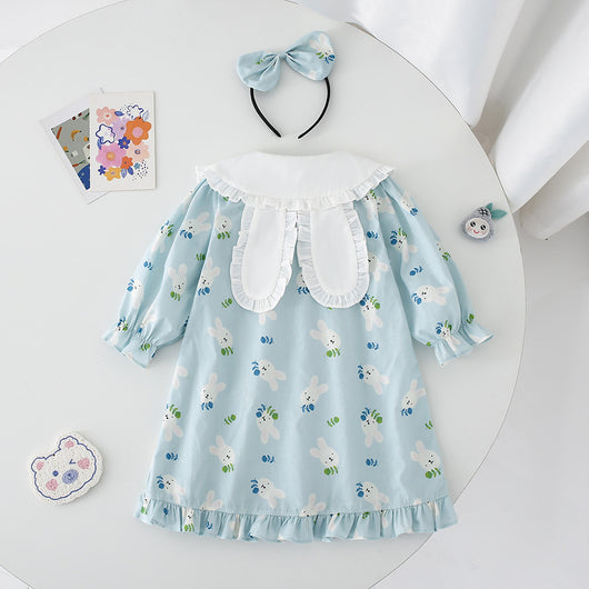 Vestido Enterizo Azul con Mangas Largas para Niñas - Image 18