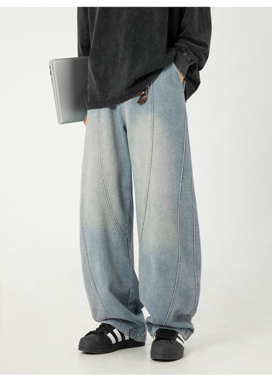 Pantalones Vaqueros Anchos Lavados para Hombre - Corte Holgado Casual - Image 10