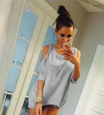 Camiseta Holgada sin Tirantes de Talla Grande para Mujer