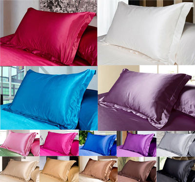 Funda de Almohada de Seda Pura Color Liso