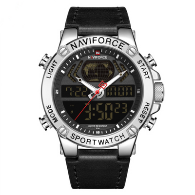 Reloj de Doble Pantalla con Esfera Grande - Cuarzo Electrónico