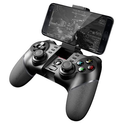 White and black mobile game controller with a central phone mount, D-pad, dual joysticks, and action buttons. - Image 4