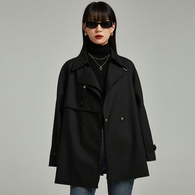 Abrigo Gabardina Asimétrica Suelta Casual Midi para Mujer - Image 3