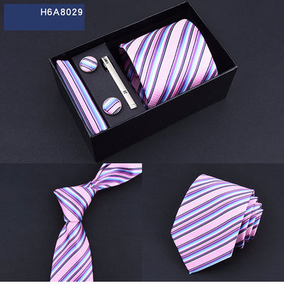 Corbata Ejecutiva Rayas Azul y Negro 8cm - Image 49