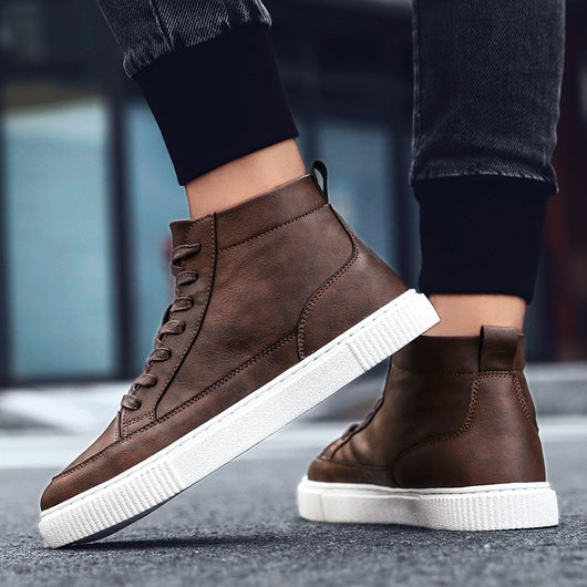 Zapatillas Altas de Cuero Estilo Coreano - Image 15