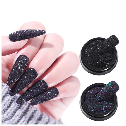 Polvo de Uñas Efecto Gasa Starlight Negro - Acabado Azucarado Premium - Image 7