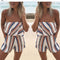 Jumpsuit Holgado de Rayas y Volantes Estampado