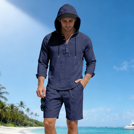 Traje de Lino Hombre Suelto y Transpirable - Image 12