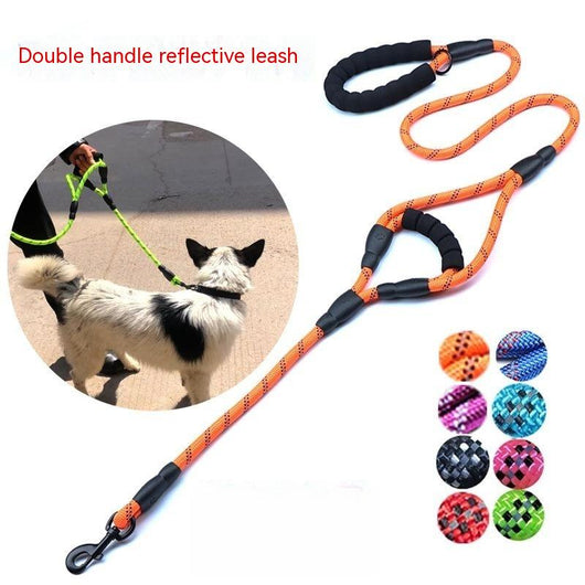 Cuerda Reflectante Tejida de Nylon con Doble Manija para Perros - Image 2