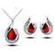 Rhinestone Earring Necklace Rojo
