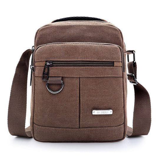 Bolsa Mensajero de Lona Multisección con Bandolera Única para Hombre - Image 7