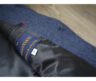 Chaqueta de Trabajo Vintage Americana en Tweed Espiga Lana Pesada con Botones Champiñón - Image 32