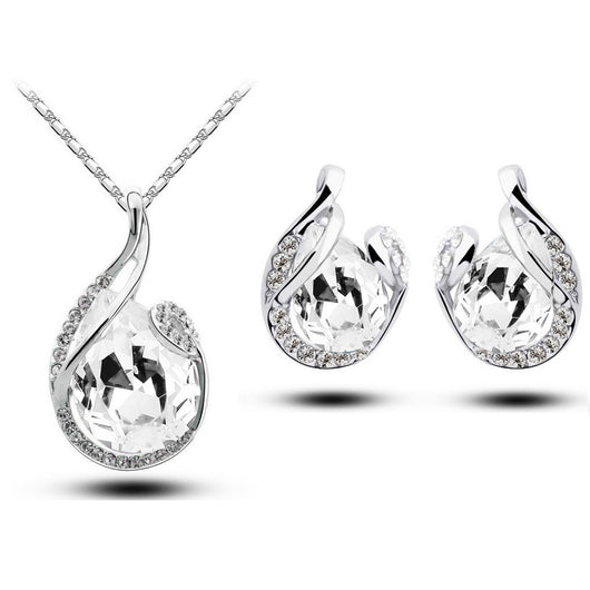 Conjunto de Collar y Aretes de Strass Brillante - Image 12