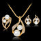 Set de 3 Piezas: Aretes, Collar y Anillo con Perlas