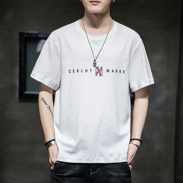 Playera Masculina Estampada de Manga Corta