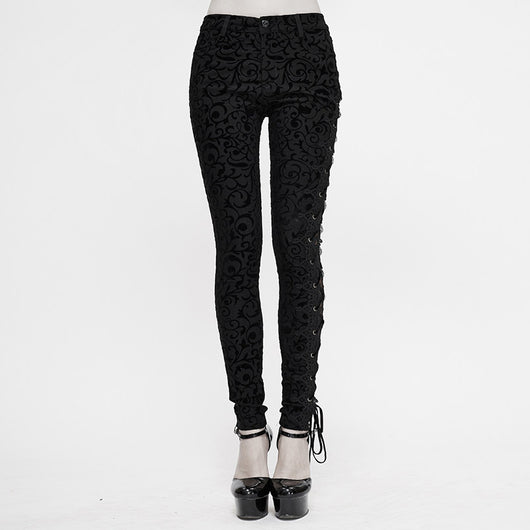 Leggings Góticos Mujer con Diseño Asimétrico y Cordones - Image 8