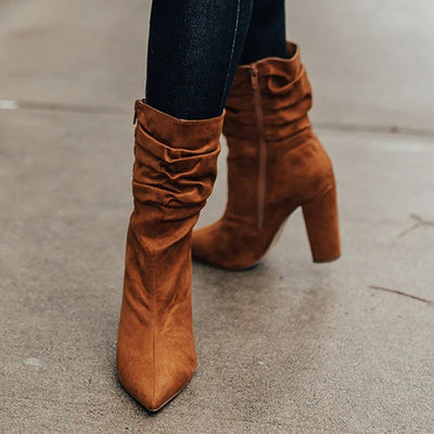 Botas Cortas Plus Size con Tacón Alto y Cierre Lateral - Image 4