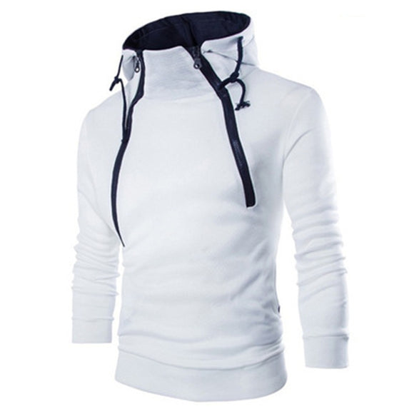 Chamarra Hoodie con Doble Cierre y Contraste de Colores