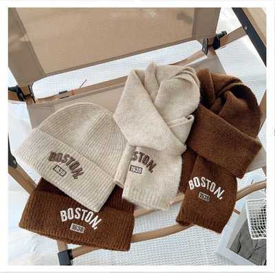 Conjunto de Gorro y Bufanda para Niños - 2 Piezas Bordado para Otoño e Invierno - Image 2