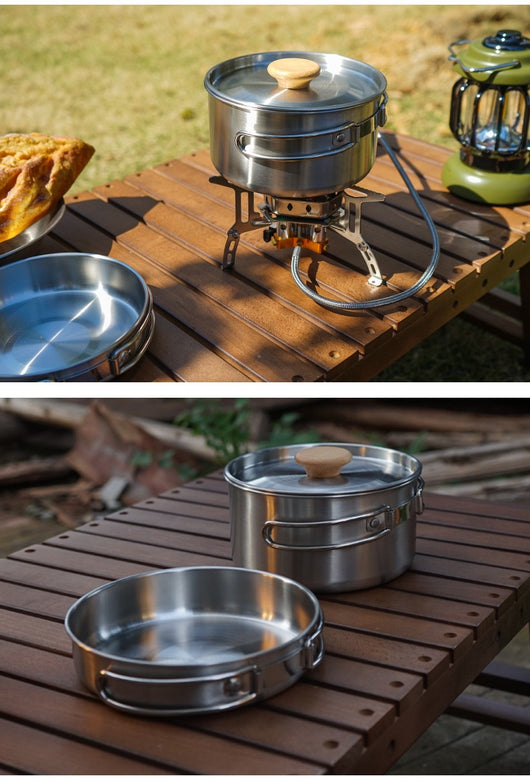 Olla y Sartén Plegable de Acero Inoxidable 304 para Camping y Montaña - Image 13